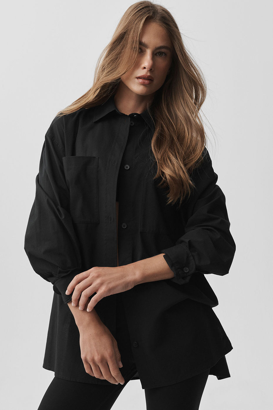 Cotton Real Deal Button Up Long Sleeve - Black — photo 3