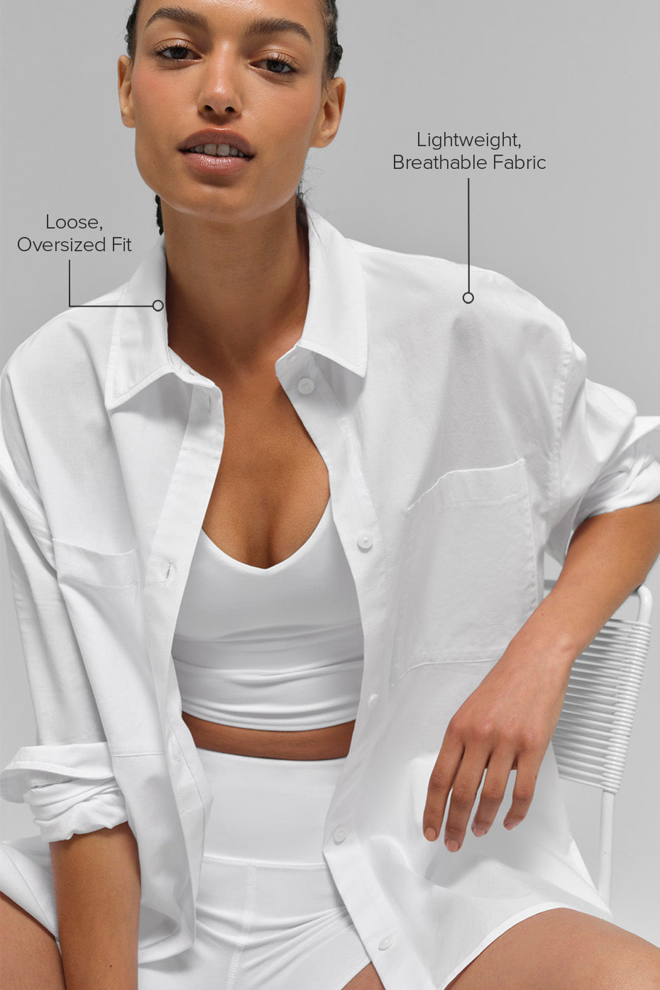 Cotton Real Deal Button Up Long Sleeve - White — photo 2