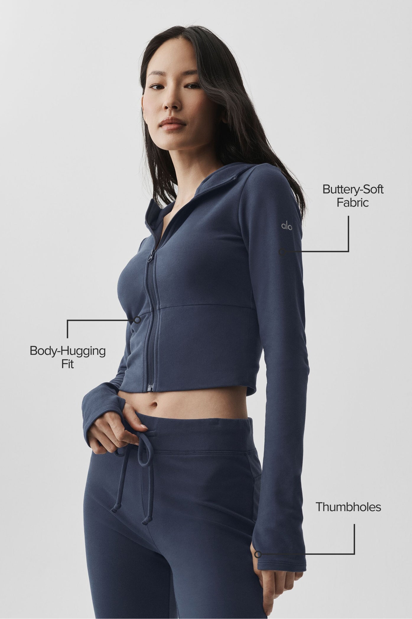 Sway Full Zip Hoodie - Navy — photo 2