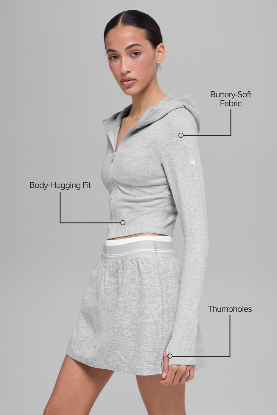 Sway Full Zip Hoodie - Athletic Heather Grey — photo 2