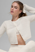 Wool Cashmere New Class Cropped Cardigan - Ivory — photo 3