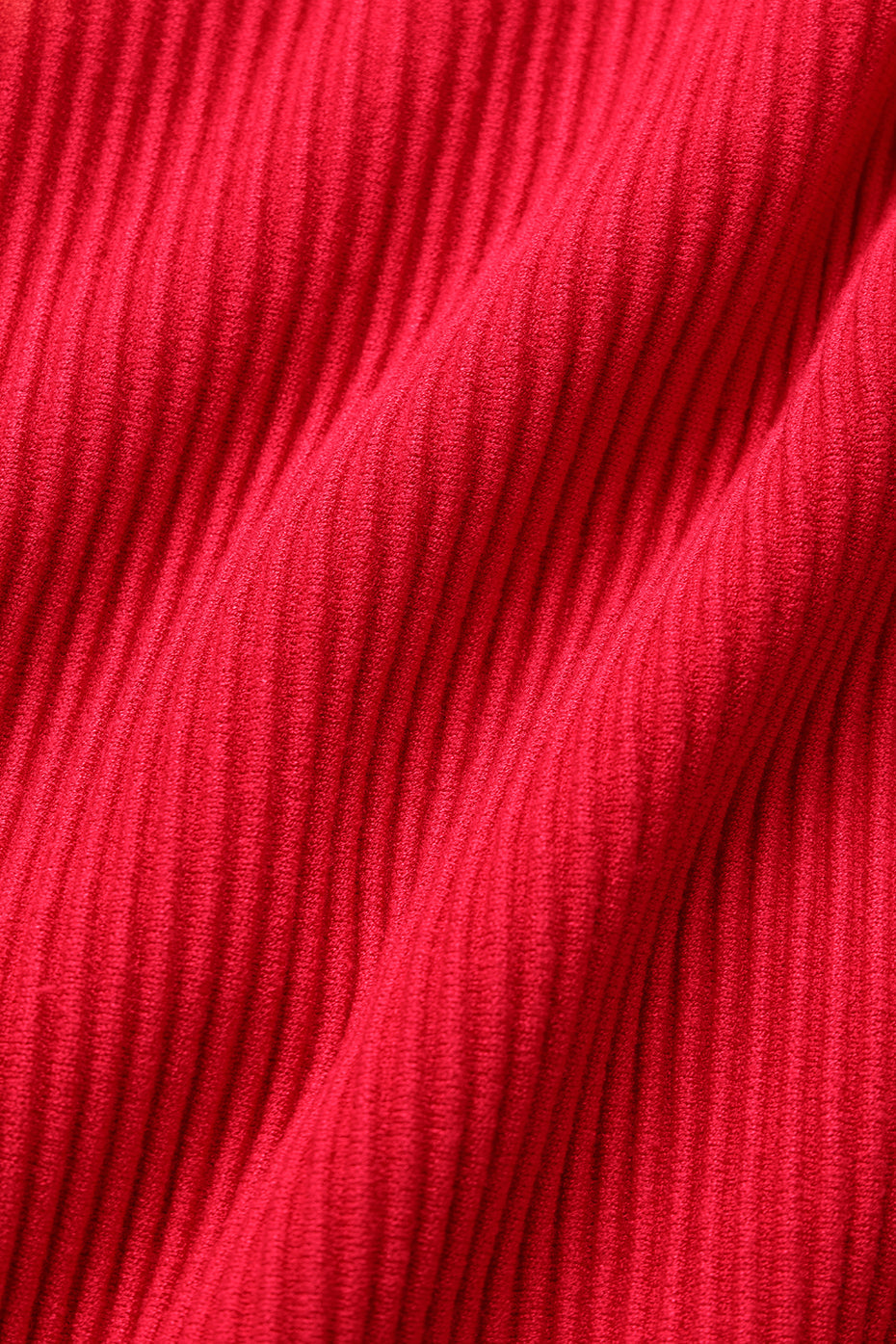 Denim Knit Backless Long Sleeve - Bright Red — photo 5