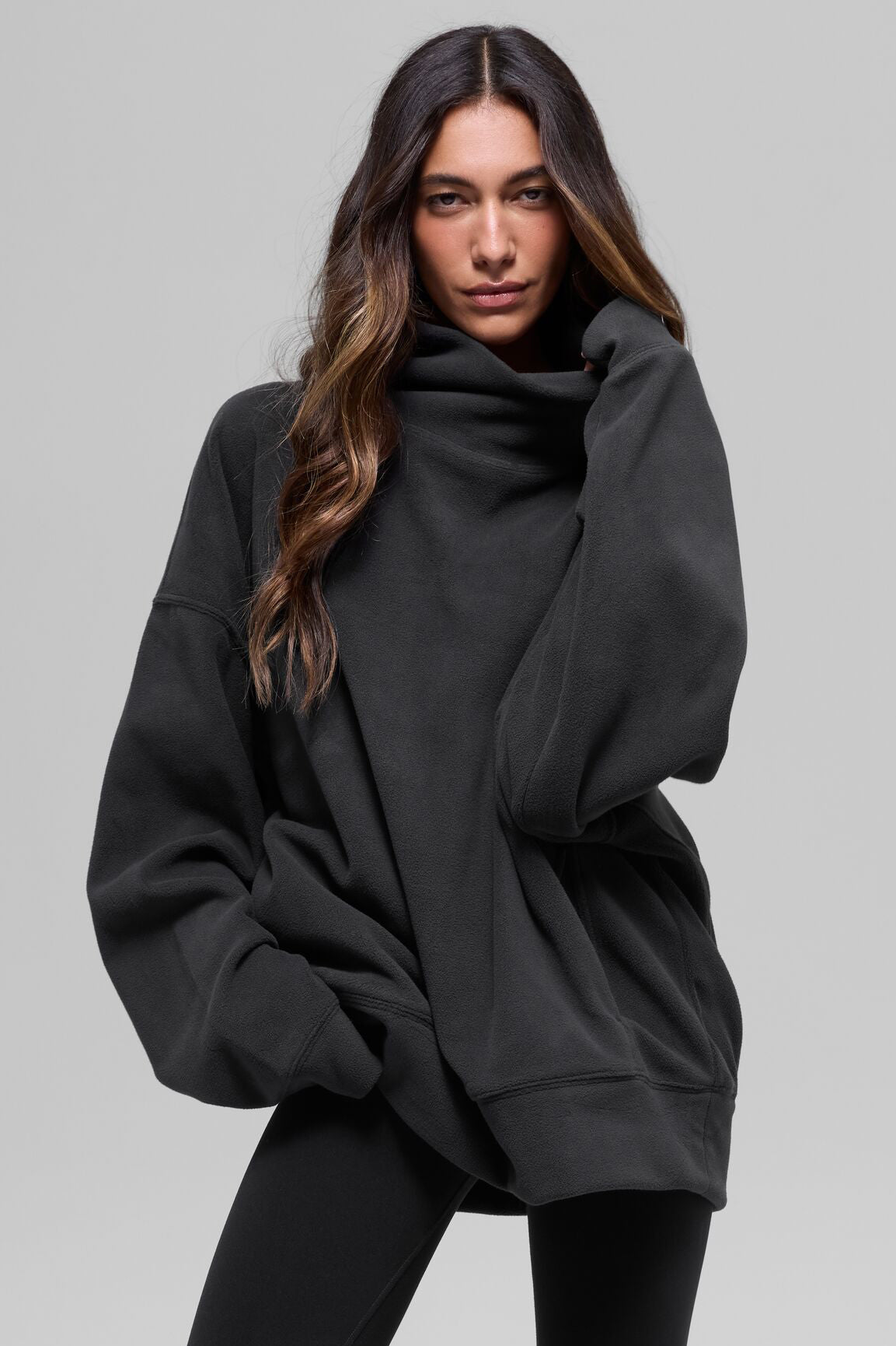 Polar Fleece Hazy Pullover - Black — photo 1