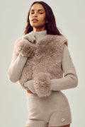 Faux Fur Cashmere Northstar Full Zip - Oat Heather — photo 1