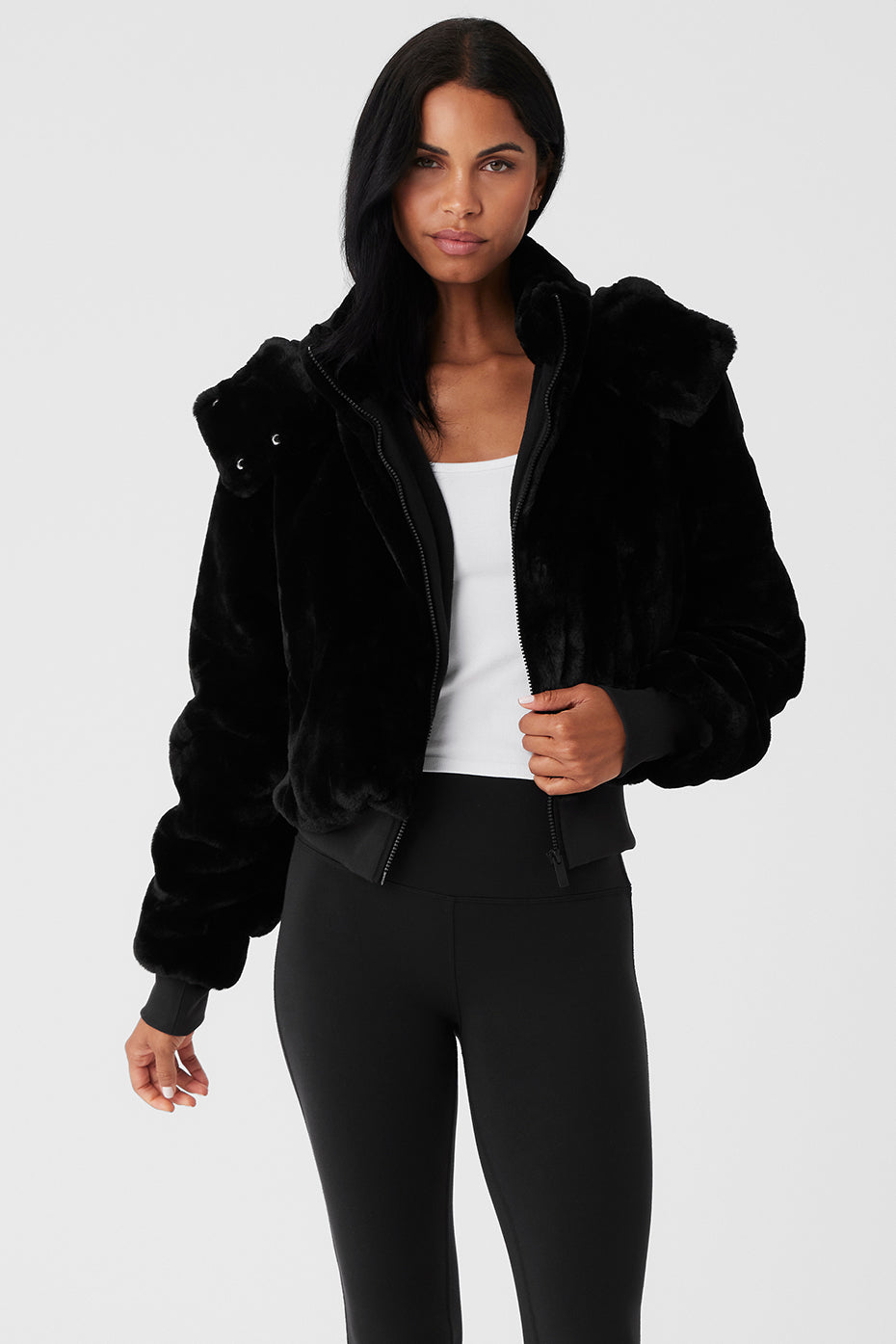 Faux Fur Foxy Jacket - Black — photo 1