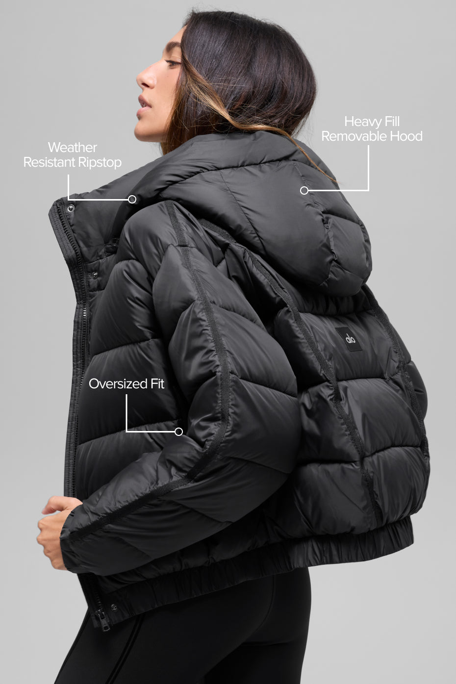 Aspen Love Puffer Jacket - Black — photo 2