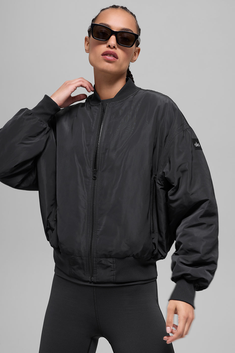 Faux Fur Urbanite Bomber - Black/Ivory — photo 6