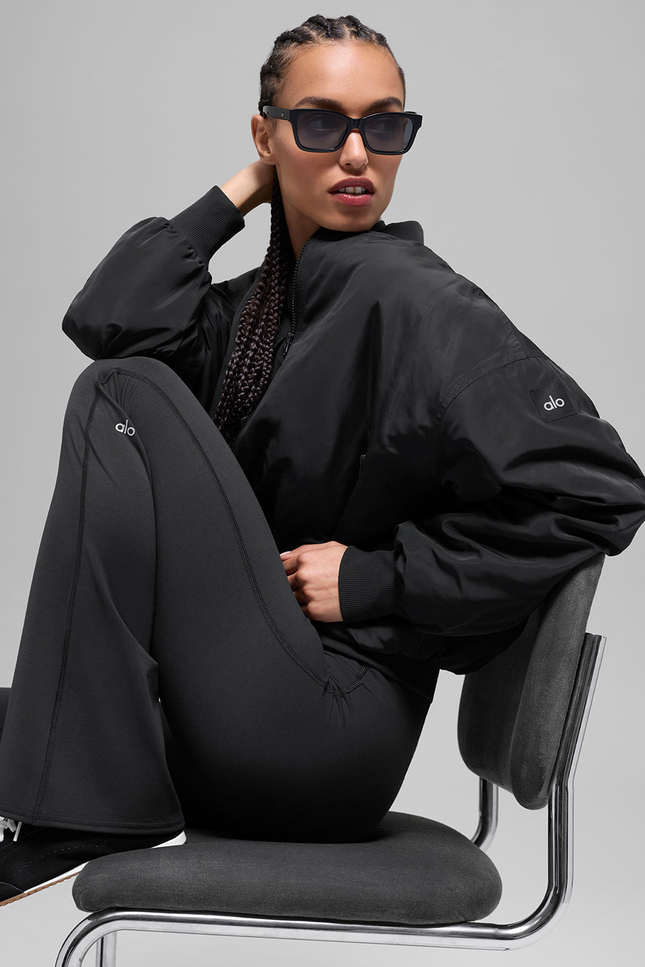 Faux Fur Urbanite Bomber - Black/Ivory — photo 4