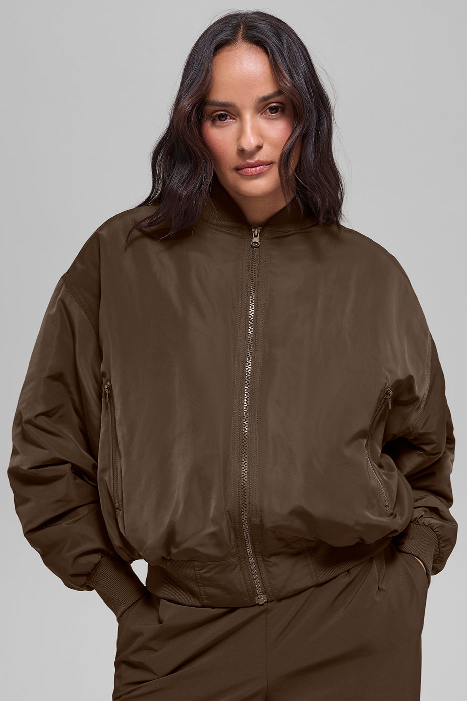 Faux Fur Urbanite Bomber - Espresso/Ivory — photo 1