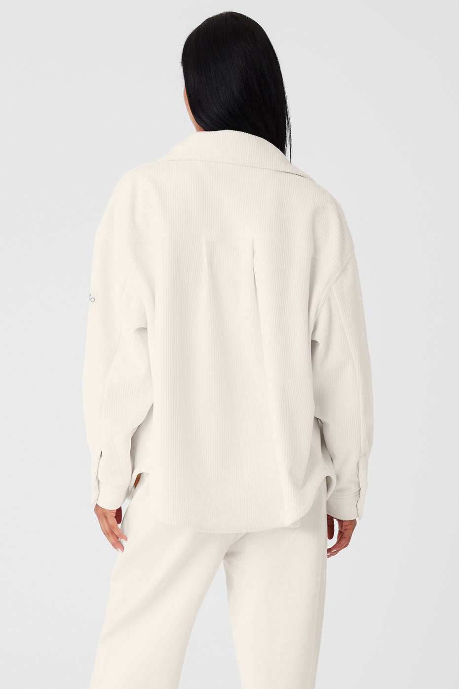 Ribbed Velour Mountain Side Shacket - Ivory — photo 2