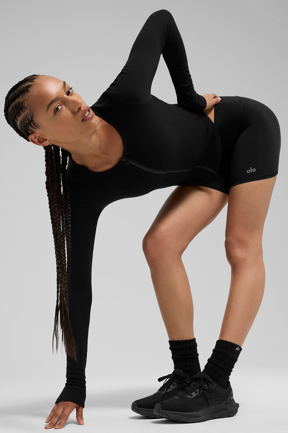 Ribbed Stardust Long Sleeve - Black — photo 3