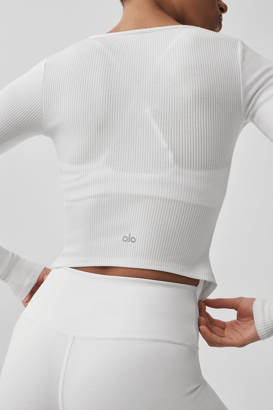 Ribbed Stardust Long Sleeve - White — photo 2