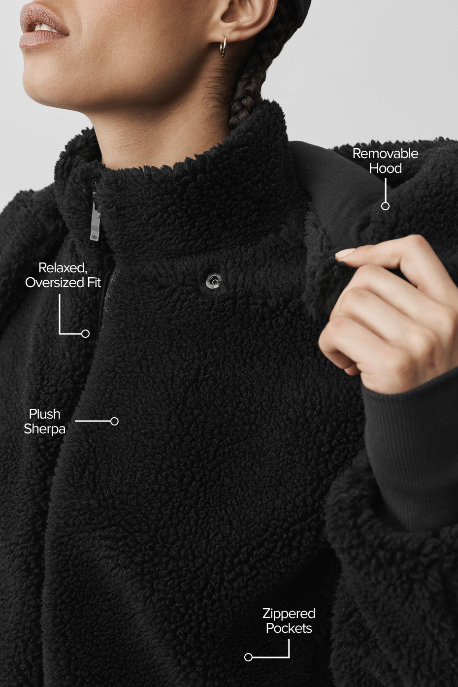 Foxy Sherpa Jacket - Black — photo 2