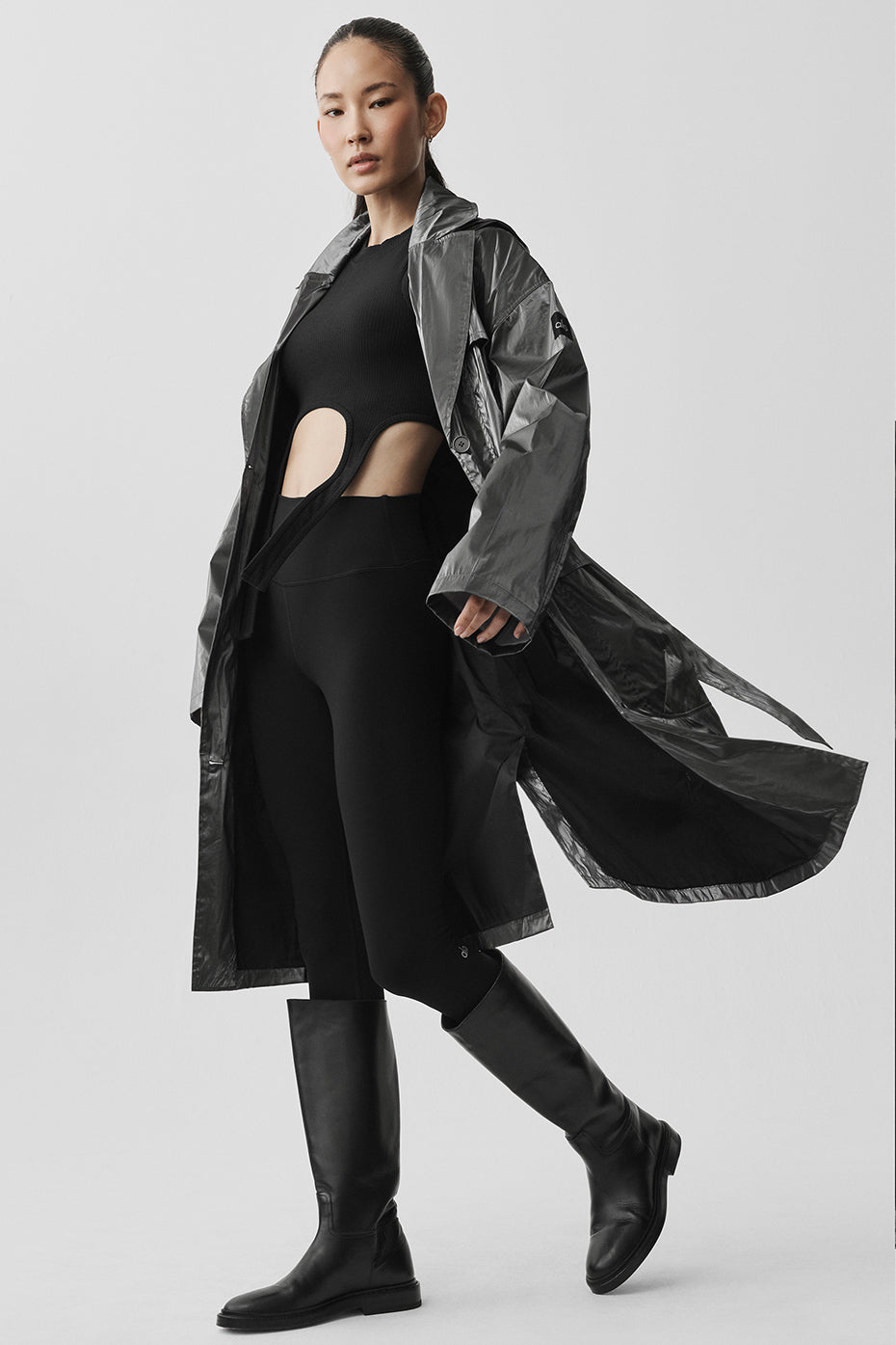 Metallic Break Line Trench - Silver Metallic — photo 4