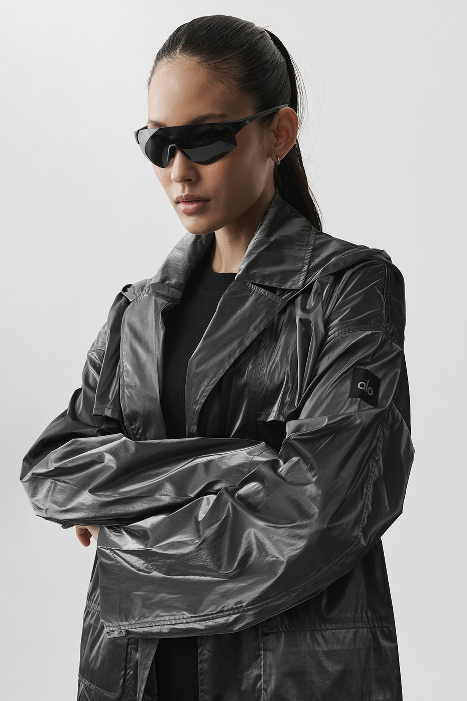 Metallic Break Line Trench - Silver Metallic — photo 5