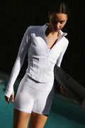Airbrush Corset Full Zip Jacket - White — photo 1