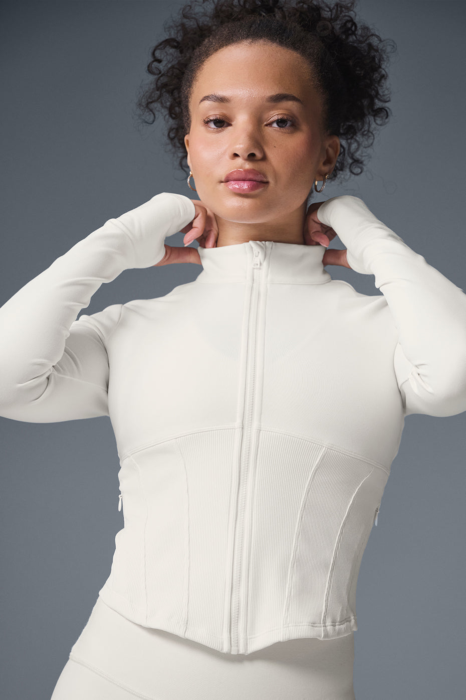 Airbrush Corset Full Zip Jacket - Ivory — photo 2