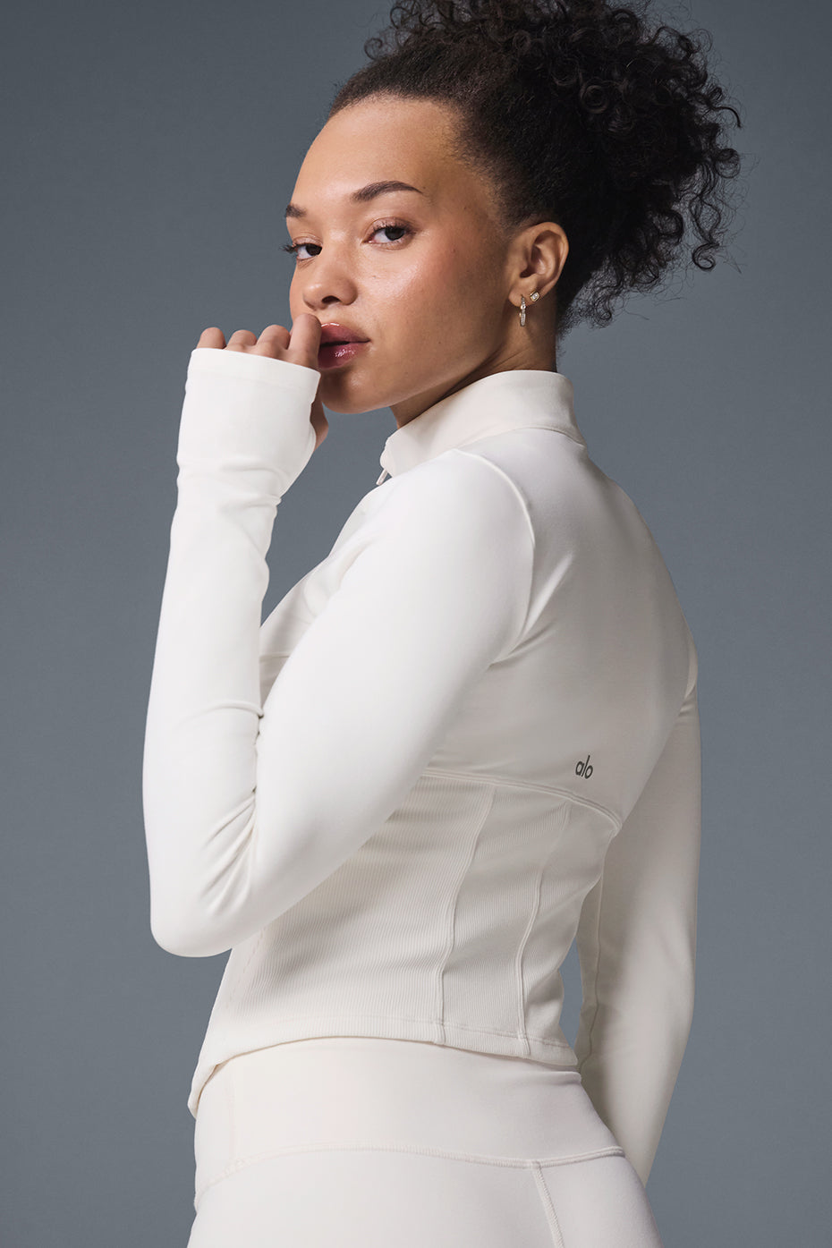 Airbrush Corset Full Zip Jacket - Ivory — photo 5