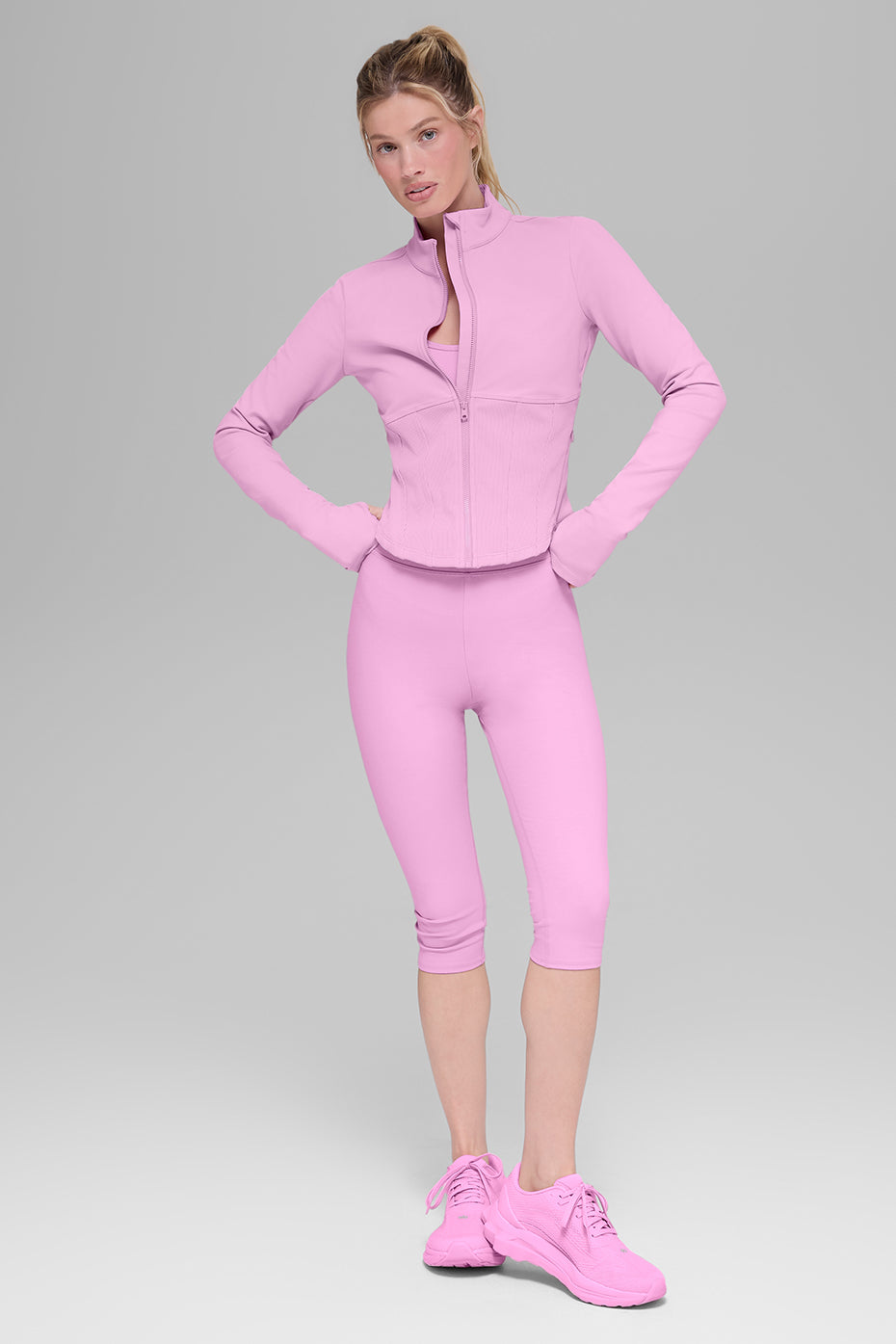 Airbrush Corset Full Zip Jacket - Candy Heart Pink — photo 5