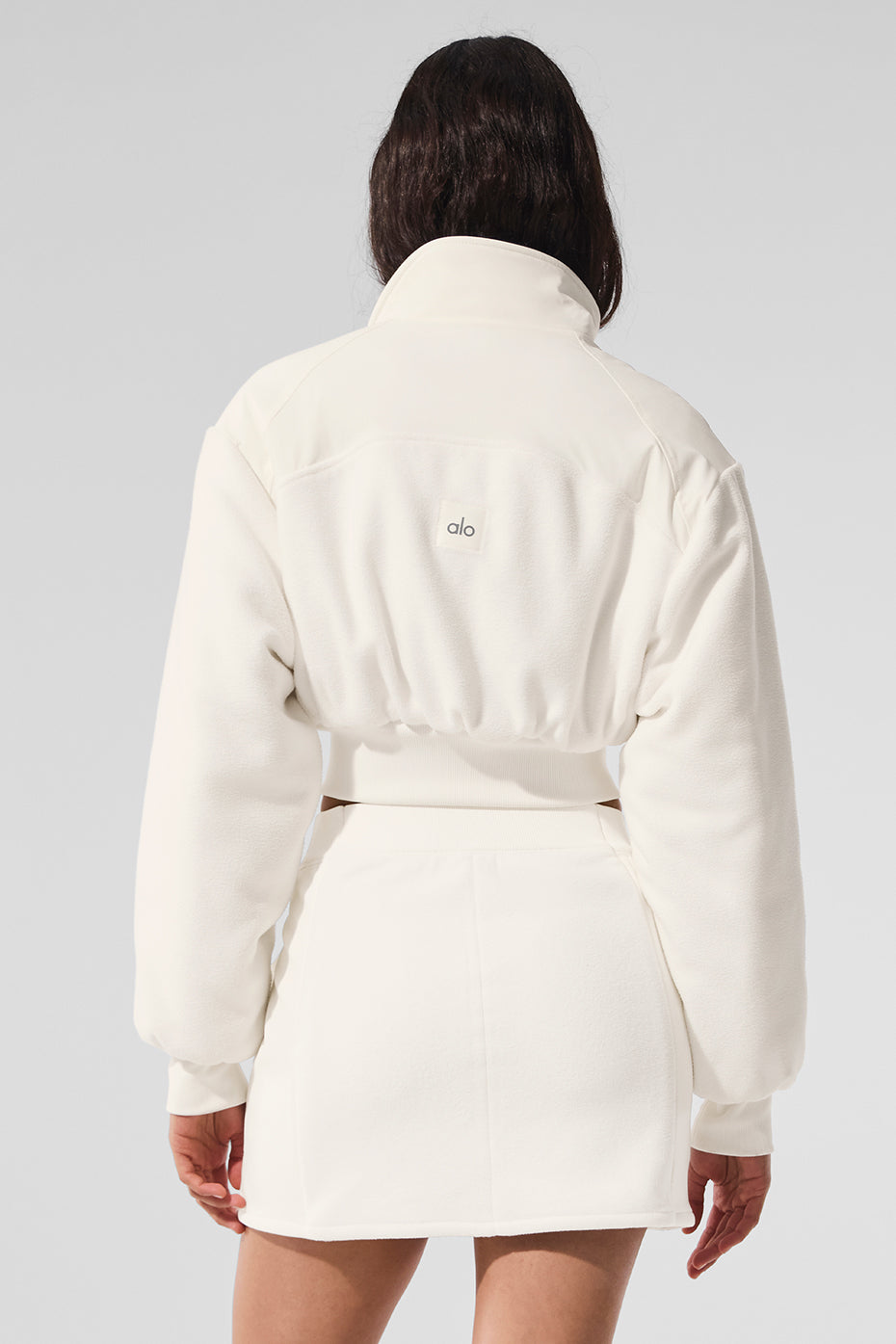 Polar Fleece Cropped Wintry Mix Jacket - Ivory — photo 2