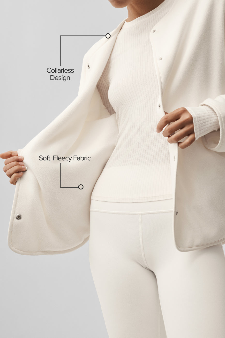 Polar Fleece Take Note Jacket - Ivory — photo 2