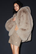 Opulent Faux Fur Statement Jacket - Oat — photo 1