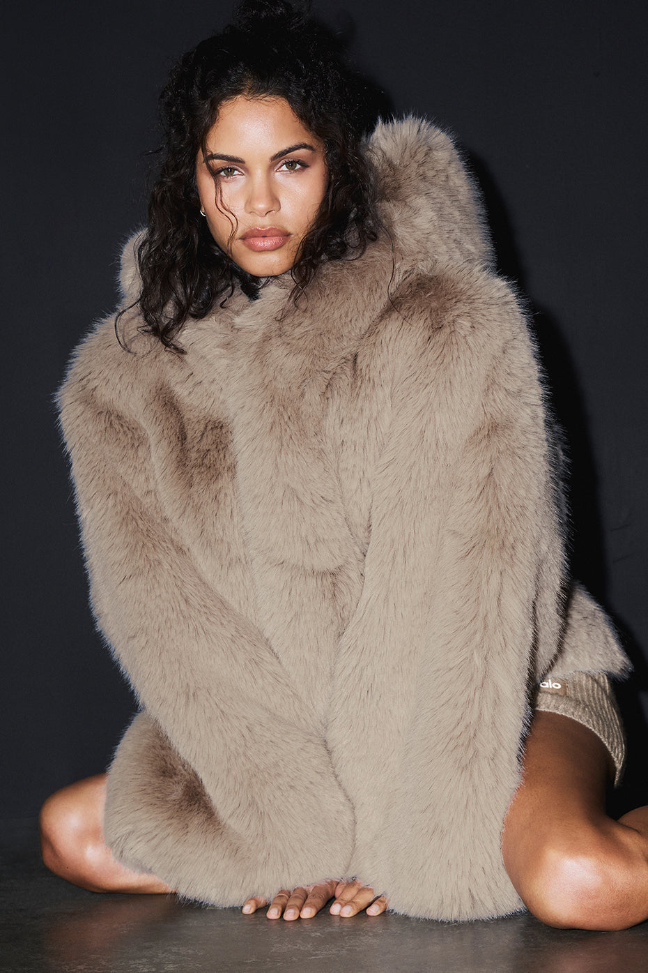 Opulent Faux Fur Statement Jacket - Oat — photo 2