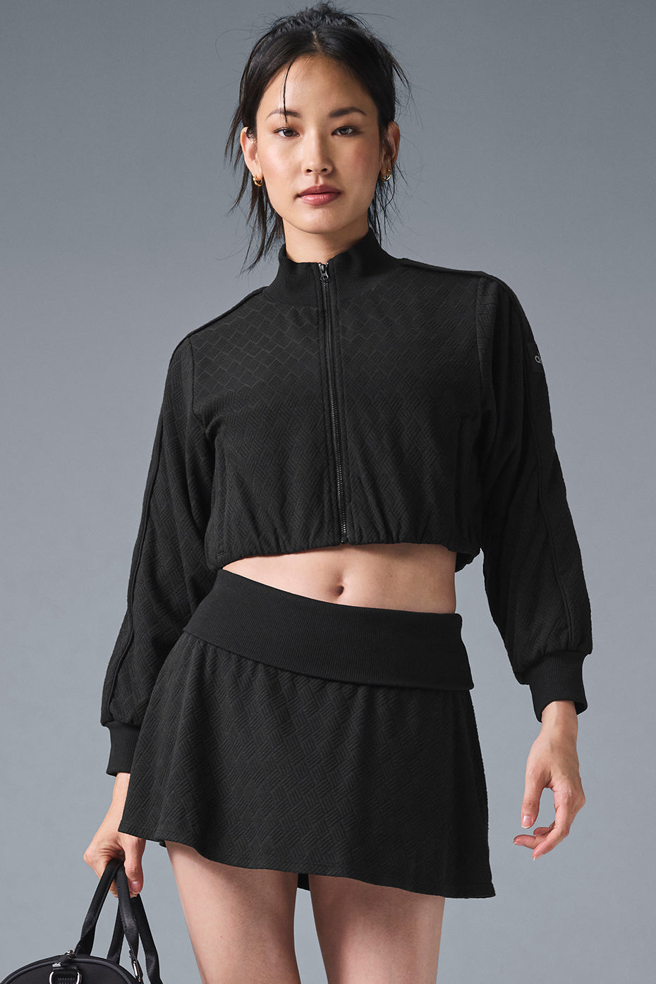 Cropped Doubles Only Full Zip Jacket - Black — photo 1