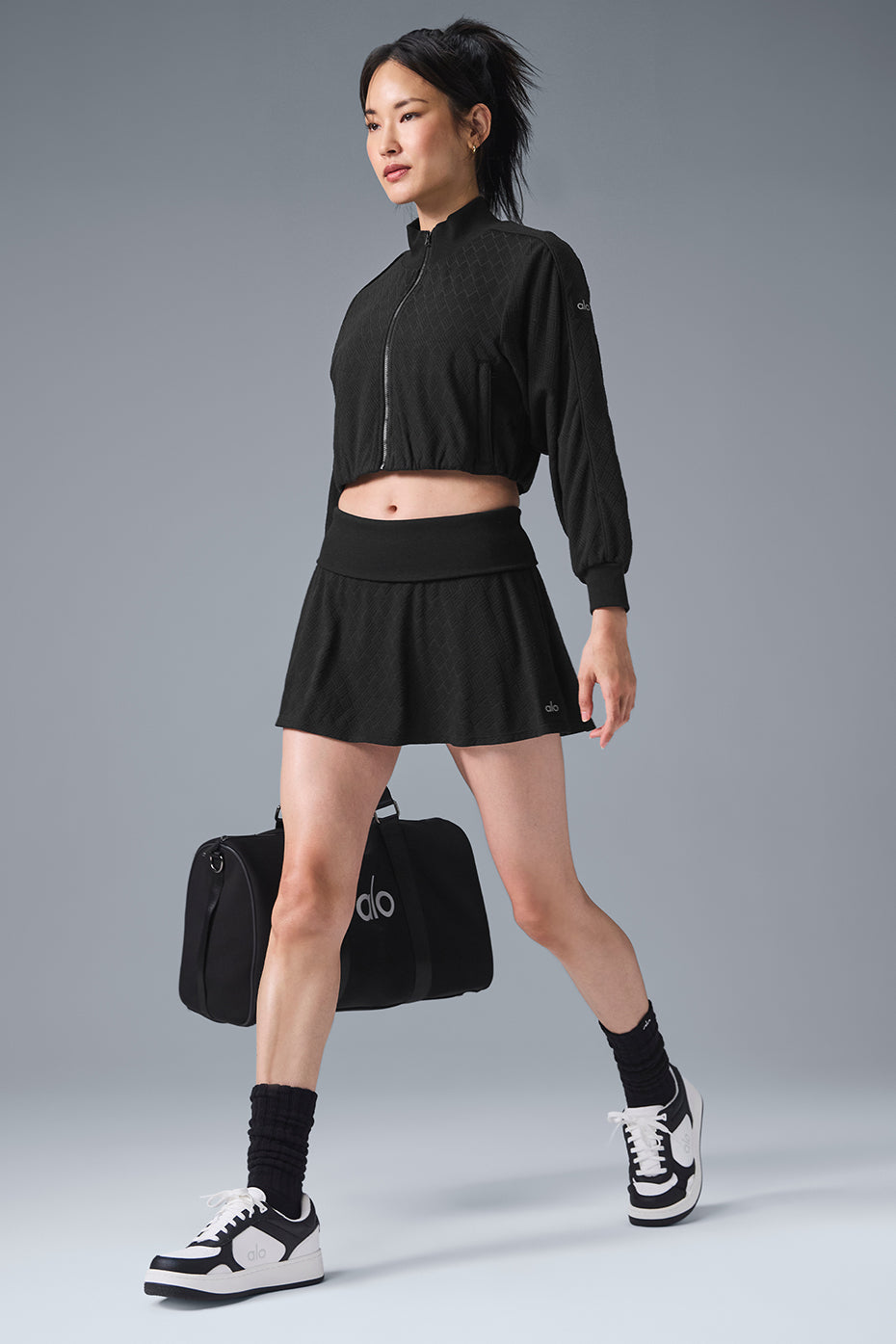 Cropped Doubles Only Full Zip Jacket - Black — photo 3