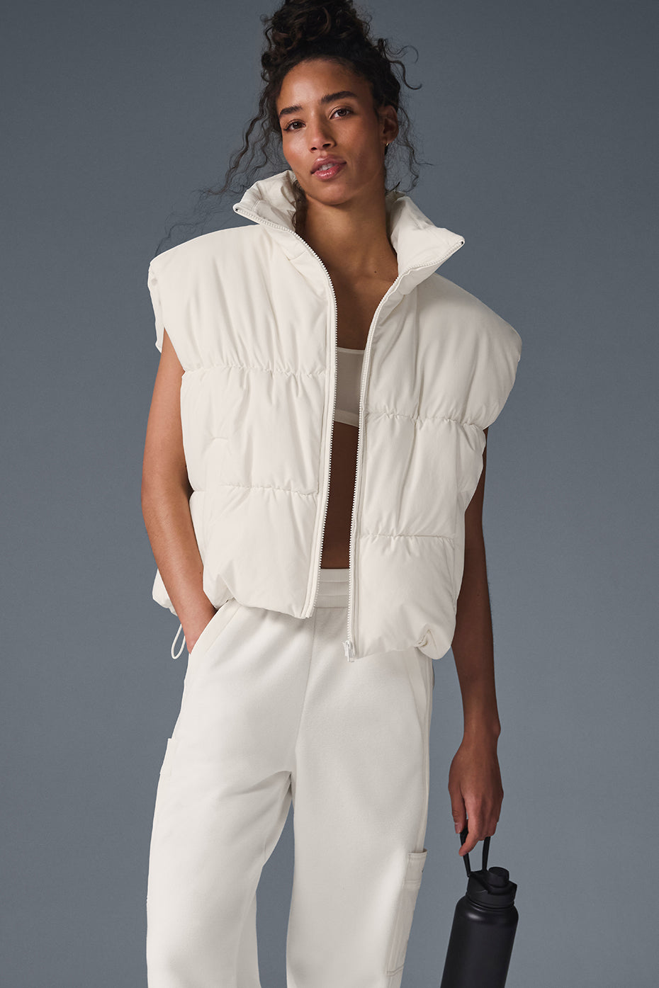 Incline Puffer Vest - Ivory — photo 1