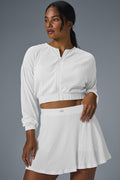 Cropped Micro Plisse Jacket - White — photo 1