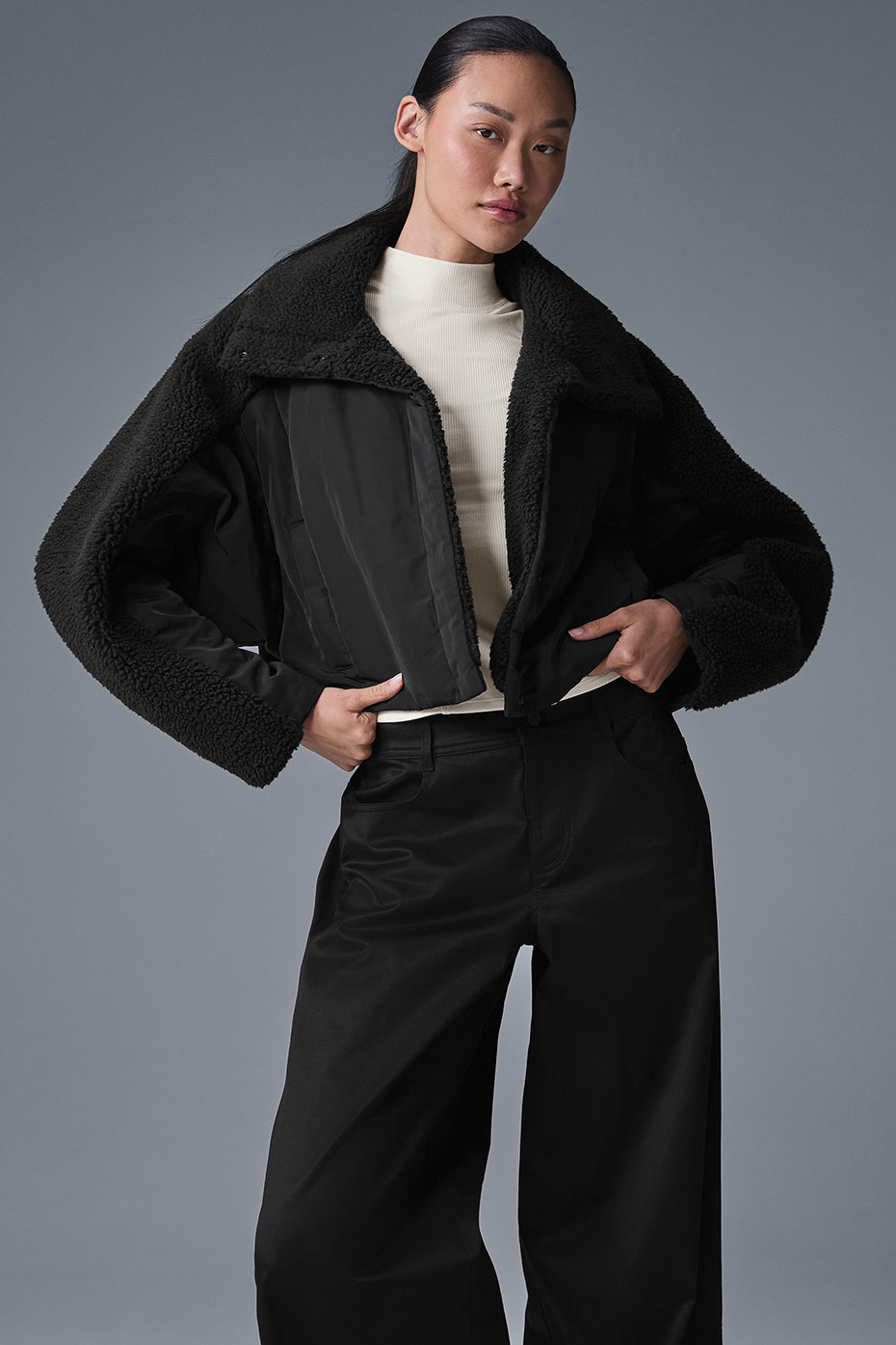 Sherpa Cozy Escape Puffer - Black/Black — photo 1