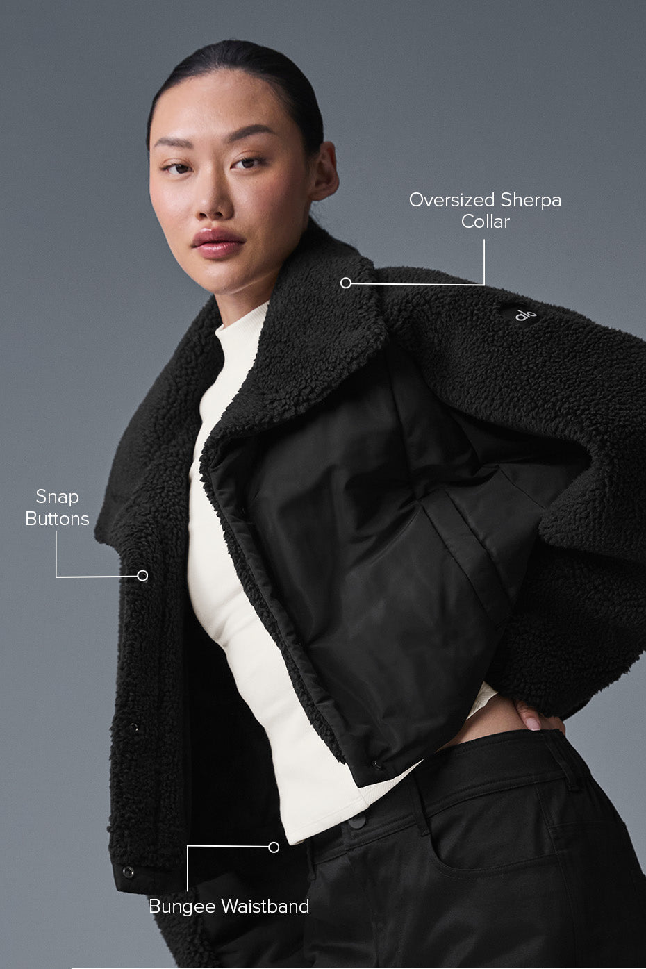 Sherpa Cozy Escape Puffer - Black/Black — photo 2