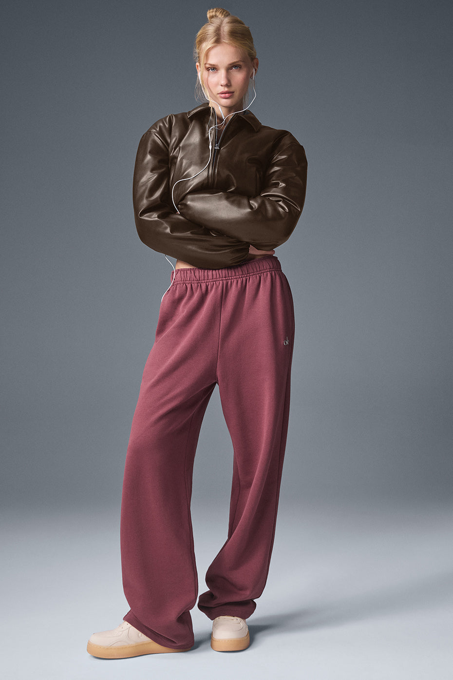 Faux Leather Cropped Premier Bomber - Espresso — photo 4