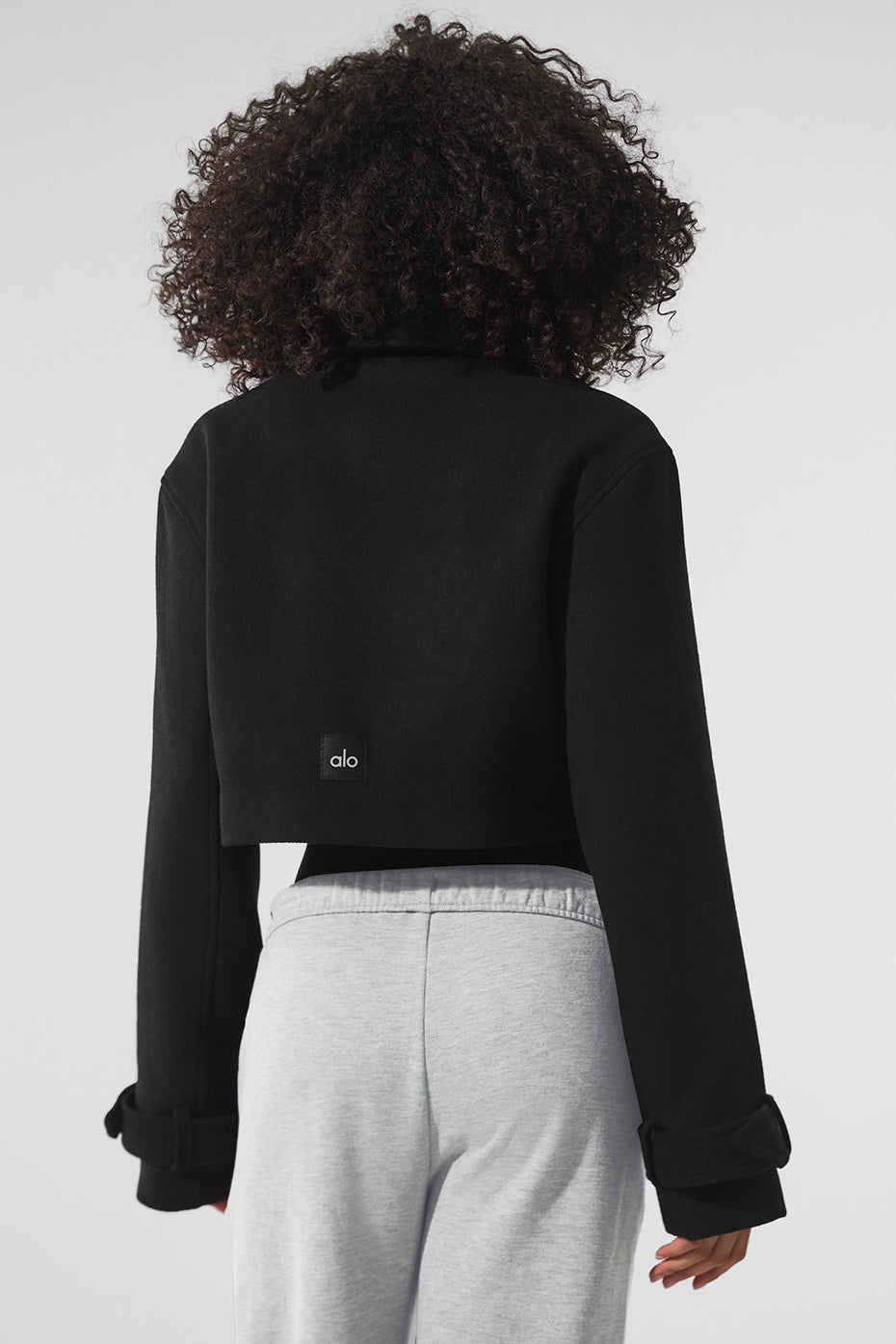 Wool Cropped Metro Trench - Black — photo 3