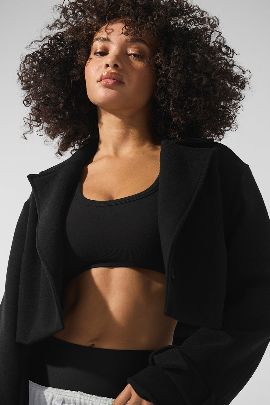 Wool Cropped Metro Trench - Black — photo 4