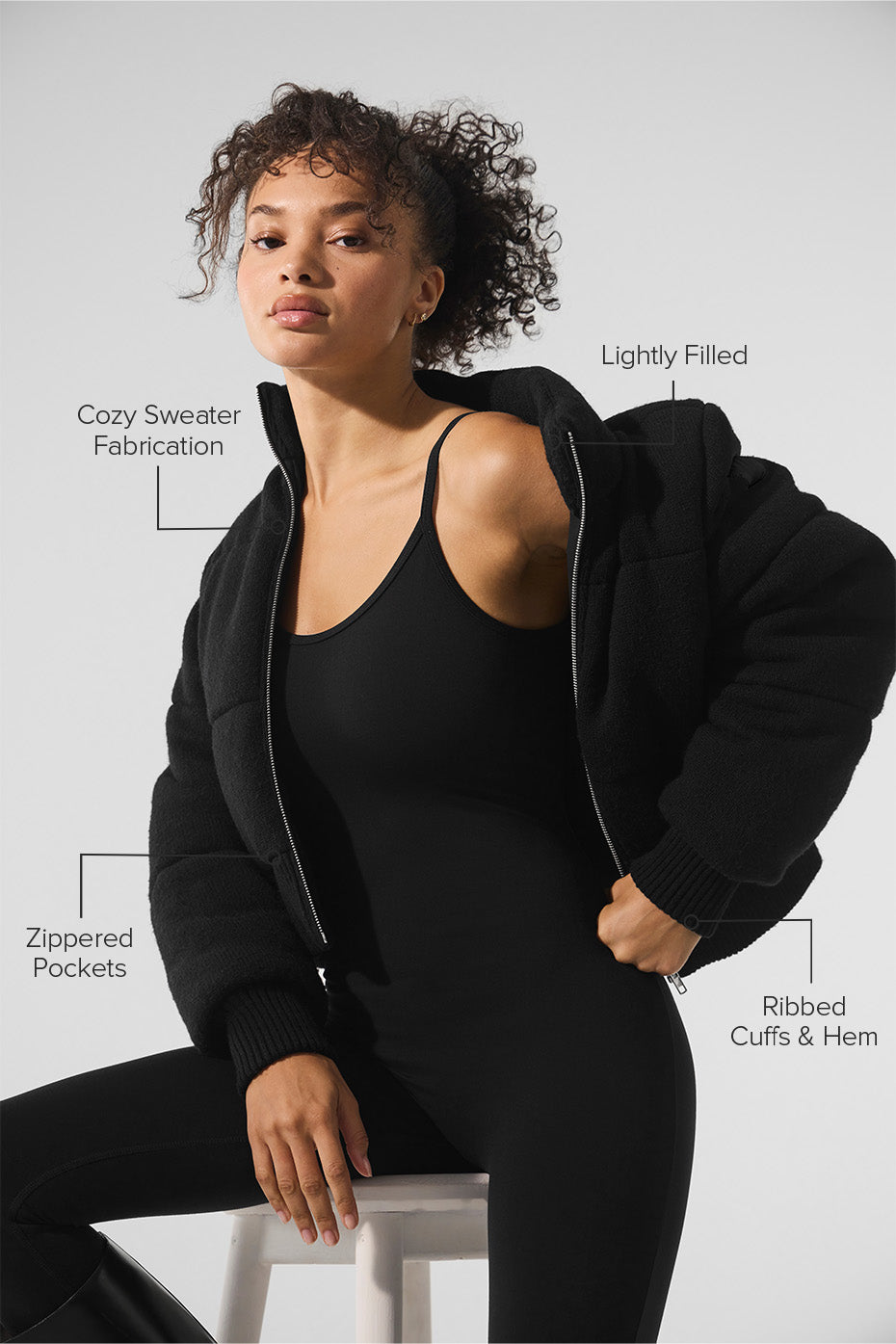 Darling Sweater Puffer - Black — photo 2