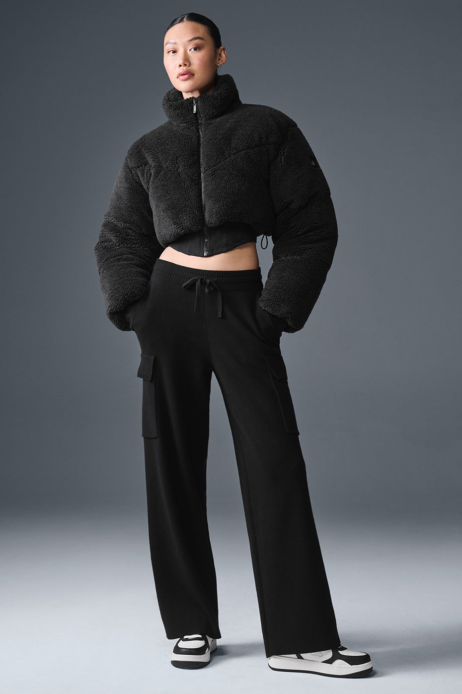 Sherpa Main Act Corset Puffer - Black — photo 4