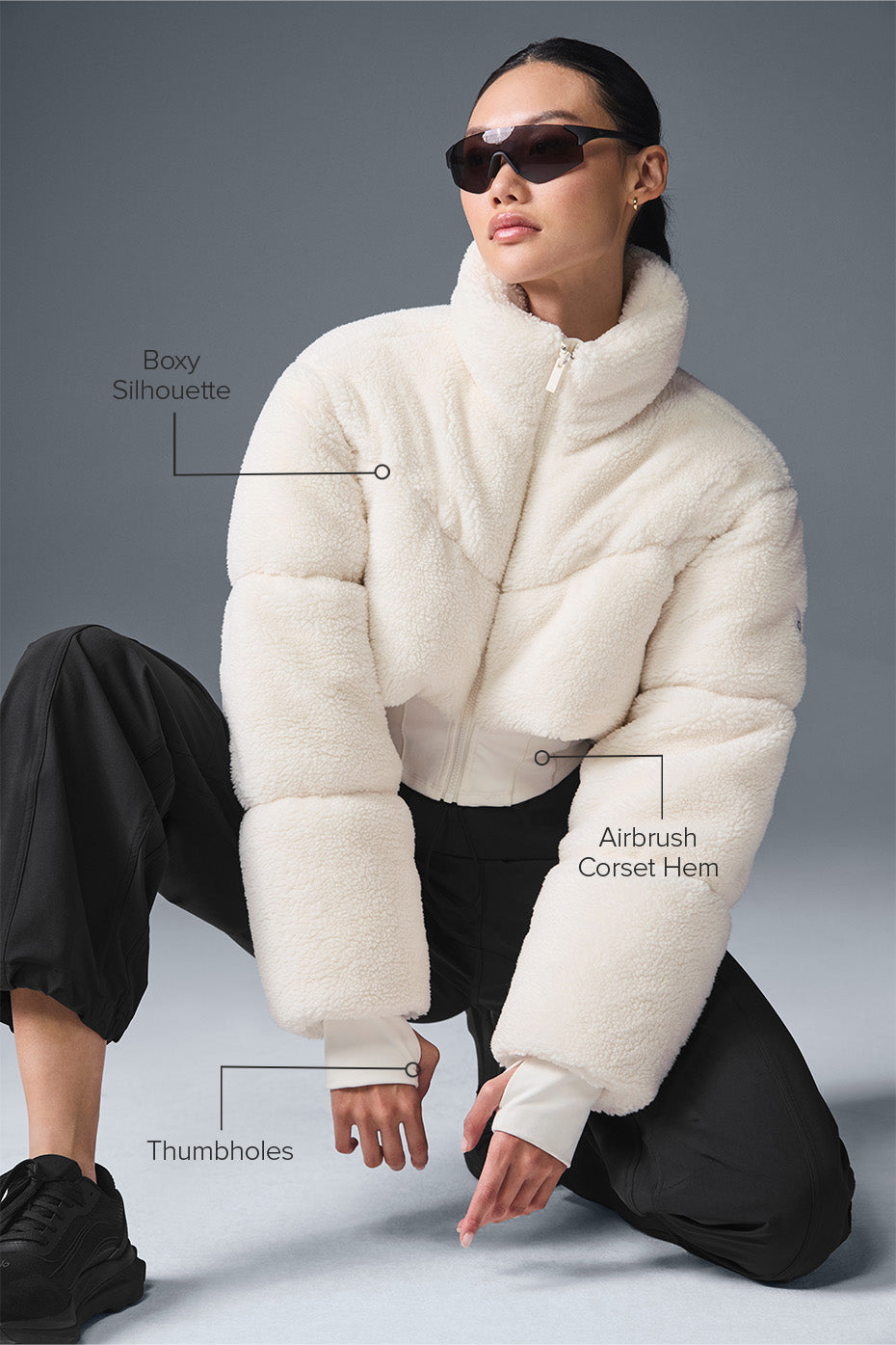 Sherpa Main Act Corset Puffer - Ivory — photo 2