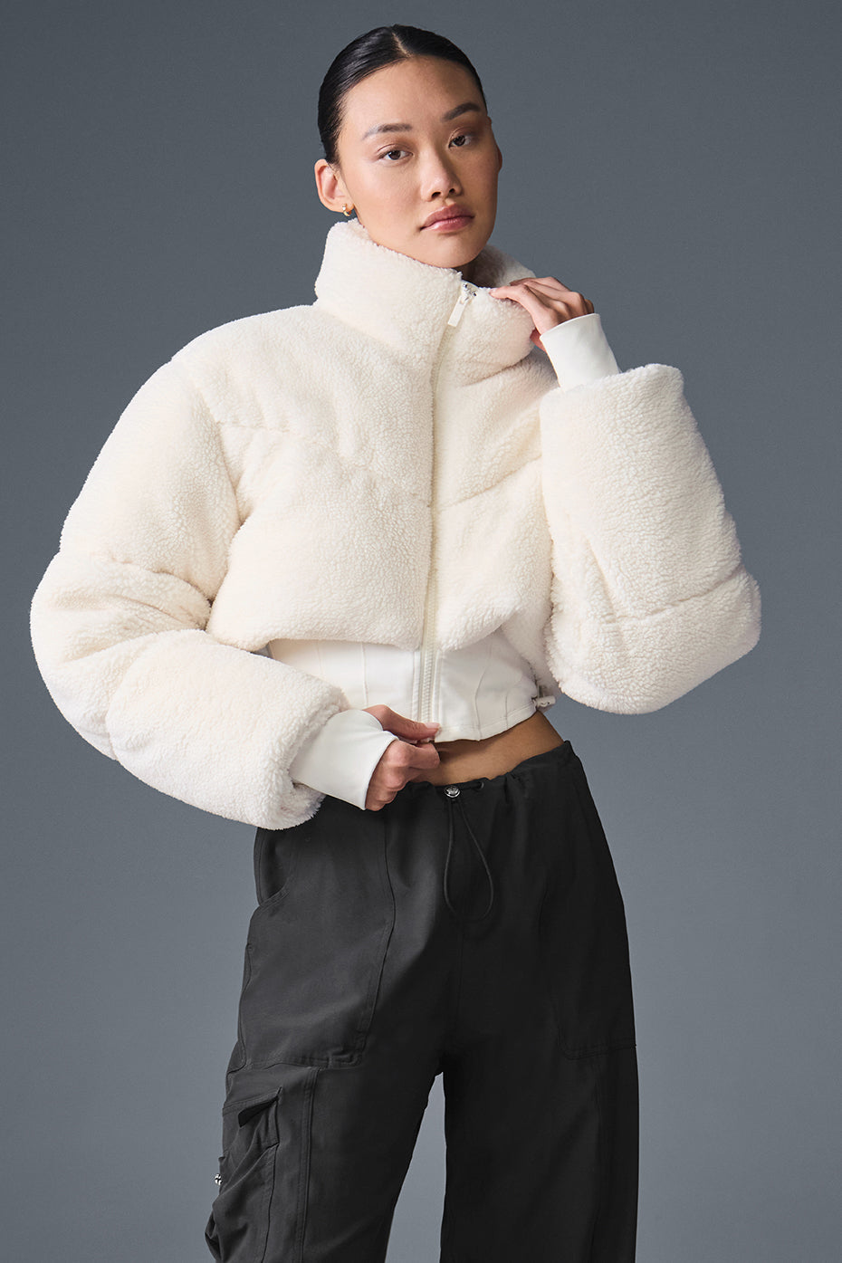 Sherpa Main Act Corset Puffer - Ivory — photo 1