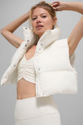 Cropped Gold Rush Puffer Vest - Ivory — photo 1