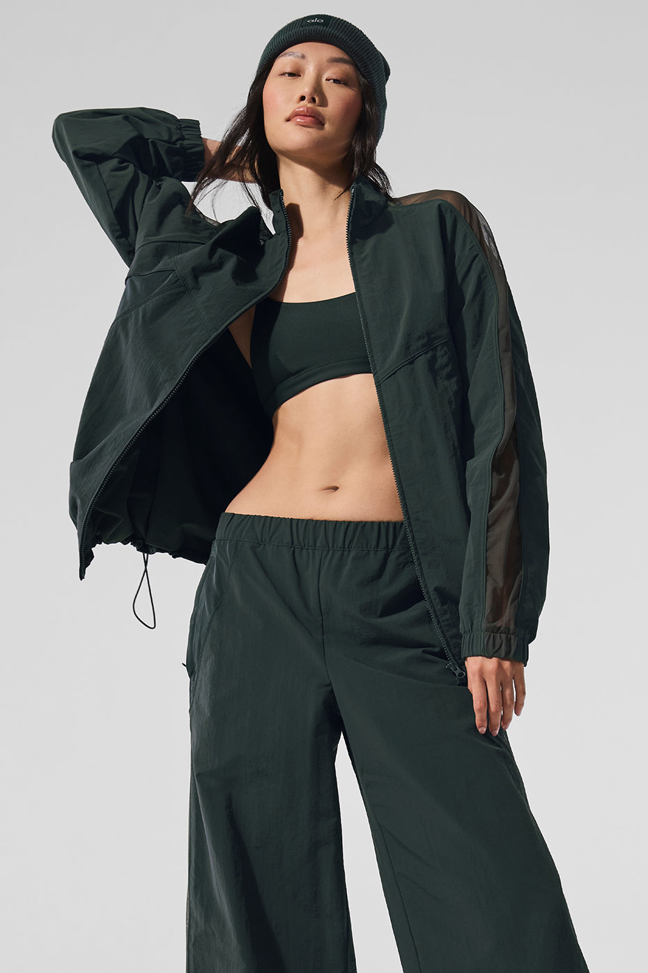 Origin Full-Zip Track Jacket - Charcoal Green — photo 1