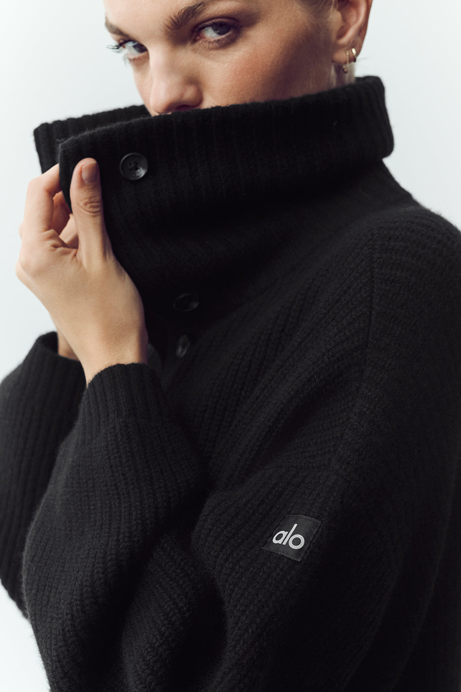 Cashmere Northstar Long Cardigan - Black — photo 2