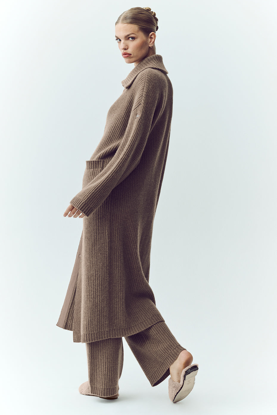 Cashmere Northstar Long Cardigan - Alpine Cocoa Heather — photo 4