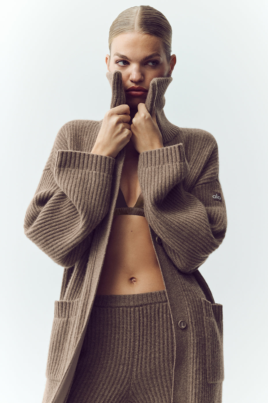 Cashmere Northstar Long Cardigan - Alpine Cocoa Heather — photo 5