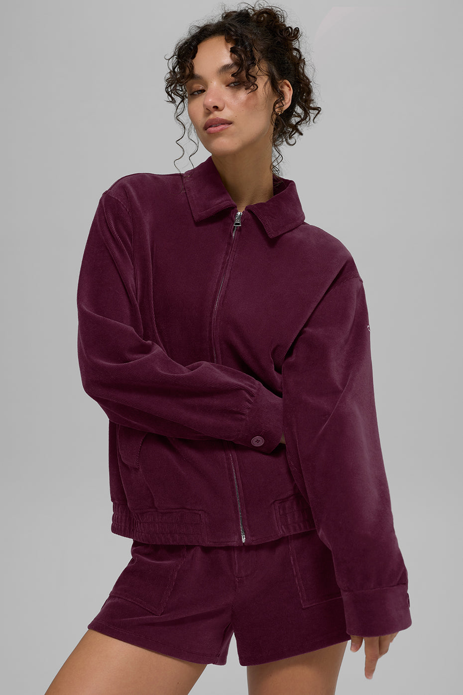 Micro Corduroy On Duty Jacket - Burgundy — photo 3