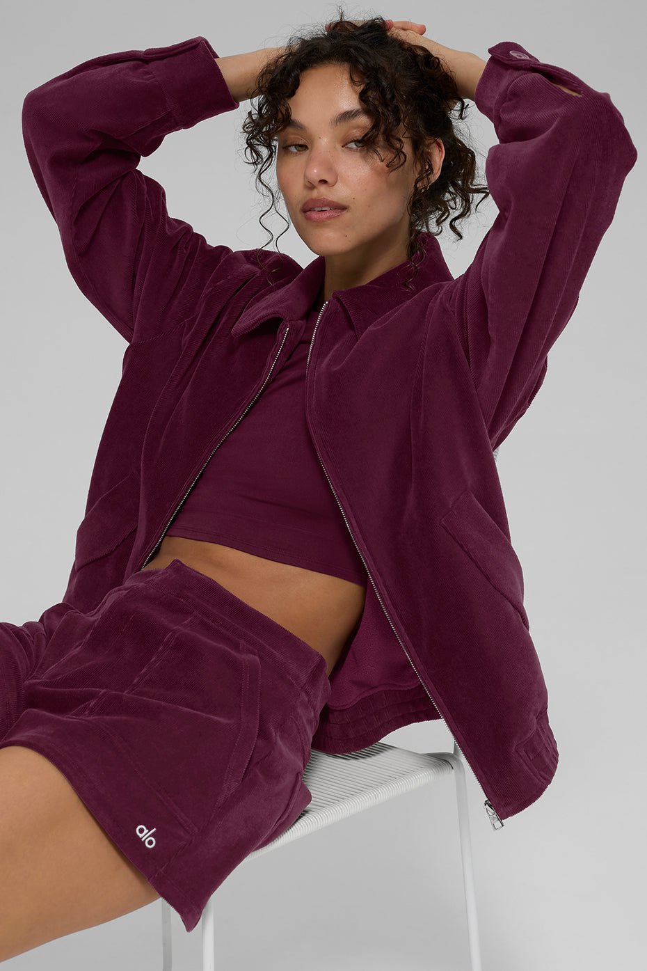 Micro Corduroy On Duty Jacket - Burgundy — photo 5