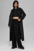 Quilted Skyline Long Coat - Black — photo 5