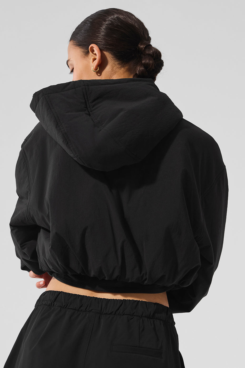 Cropped Mountain Peak Full-Zip Hoodie - Black — photo 3