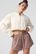 Cropped Mountain Peak Full-Zip Hoodie - Ivory — photo 1